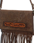 American Darling ADBGD116 Envelope Hand Tooled Genuine Leather Women Bag Western Handbag Purse