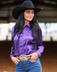 PURPLE SATIN PERFORMANCE RODEO SHIRT