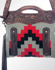 American Darling ADBGZ169G Clutch Hand Tooled Saddle Blanket Genuine Leather Women Bag Western Handbag Purse