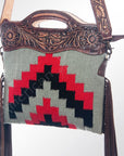 American Darling ADBGZ169G Clutch Hand Tooled Saddle Blanket Genuine Leather Women Bag Western Handbag Purse