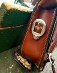 Leather Saddle Bag Purse with Detachable Strap