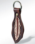 American Darling ADKR142 Hand Tooled Carved Genuine Leather Keyring