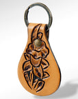 American Darling ADKR143 Hand Tooled Carved Genuine Leather Keyring