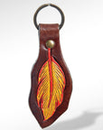 American Darling ADKR147 Hand Tooled Carved Genuine Leather Keyring