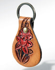 American Darling ADKR149 Hand Tooled Carved Genuine Leather Keyring