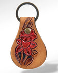 American Darling ADKR149 Hand Tooled Carved Genuine Leather Keyring