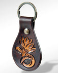 American Darling ADKR150 Hand Tooled Carved Genuine Leather Keyring