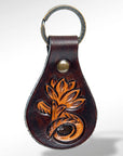 American Darling ADKR150 Hand Tooled Carved Genuine Leather Keyring
