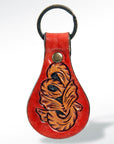 American Darling ADKR151 Hand Tooled Carved Genuine Leather Keyring