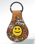 American Darling ADKR152 Hand Tooled Carved Genuine Leather Keyring
