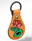 American Darling ADKR154 Hand Tooled Carved Genuine Leather Keyring