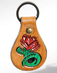 American Darling ADKR154 Hand Tooled Carved Genuine Leather Keyring