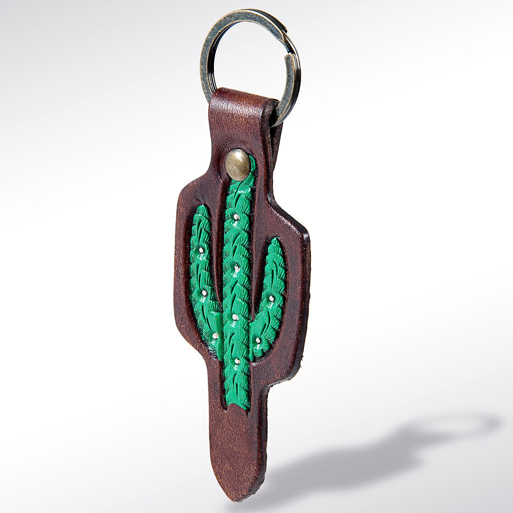 American Darling ADKR161 Hand Tooled Carved Genuine Leather Keyring
