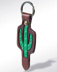 American Darling ADKR161 Hand Tooled Carved Genuine Leather Keyring