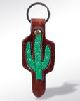American Darling ADKR161 Hand Tooled Carved Genuine Leather Keyring