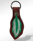 American Darling ADKR162 Hand Tooled Carved Genuine Leather Keyring