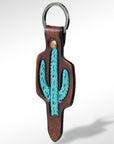 American Darling ADKR163 Hand Tooled Carved Genuine Leather Keyring