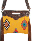 American Darling ADBG496A Clutch Hand Tooled Saddle Blanket Genuine Leather Women Bag Western Handbag Purse