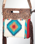 American Darling ADBG496A Clutch Hand Tooled Saddle Blanket Genuine Leather Women Bag Western Handbag Purse