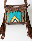 American Darling ADBG496A Clutch Hand Tooled Saddle Blanket Genuine Leather Women Bag Western Handbag Purse