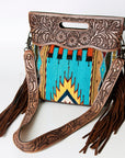 American Darling ADBG496A Clutch Hand Tooled Saddle Blanket Genuine Leather Women Bag Western Handbag Purse