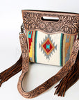 American Darling ADBG496A Clutch Hand Tooled Saddle Blanket Genuine Leather Women Bag Western Handbag Purse