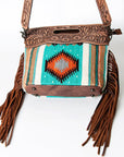 American Darling ADBG496A Clutch Hand Tooled Saddle Blanket Genuine Leather Women Bag Western Handbag Purse