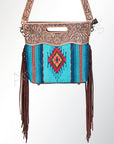 American Darling ADBG496A Clutch Hand Tooled Saddle Blanket Genuine Leather Women Bag Western Handbag Purse