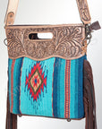 American Darling ADBG496A Clutch Hand Tooled Saddle Blanket Genuine Leather Women Bag Western Handbag Purse