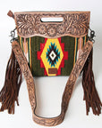American Darling ADBG496A Clutch Hand Tooled Saddle Blanket Genuine Leather Women Bag Western Handbag Purse