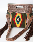 American Darling ADBG496A Clutch Hand Tooled Saddle Blanket Genuine Leather Women Bag Western Handbag Purse