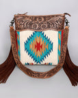 American Darling Signature Crossbody Hand Tooled Saddle Blanket Genuine Leather Women Bag Western Handbag Purse