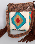 American Darling Signature Crossbody Hand Tooled Saddle Blanket Genuine Leather Women Bag Western Handbag Purse