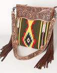 American Darling Signature Crossbody Hand Tooled Saddle Blanket Genuine Leather Women Bag Western Handbag Purse