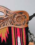 American Darling ADBGZ176 Clutch Hand Tooled Saddle Blanket Genuine Leather Women Bag Western Handbag Purse