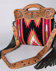 American Darling ADBGZ176 Clutch Hand Tooled Saddle Blanket Genuine Leather Women Bag Western Handbag Purse