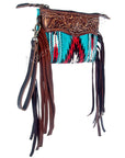 American Darling ADBGZ179 wristlet Hand Tooled Saddle Blanket Genuine Leather Women Bag Western Handbag Purse