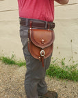 Leather Saddle Bag Purse with Detachable Strap