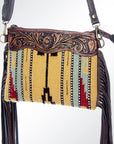 American Darling Cross Body Hand Tooled Saddle Blanket Genuine Leather Women Bag Western Handbag Purse