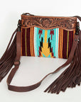 American Darling Cross Body Hand Tooled Saddle Blanket Genuine Leather Women Bag Western Handbag Purse