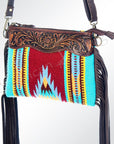 American Darling Cross Body Hand Tooled Saddle Blanket Genuine Leather Women Bag Western Handbag Purse