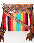 ADBGZ173R American Darling Hand Tooled Saddle Blanket Genuine Leather Women Bag Western Handbag Purse