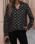 Gold Shimmer Long Sleeve Blouse