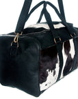 American Darling ADBG474BRWBK Duffel Hair On Genuine Leather Women Bag Western Handbag Purse