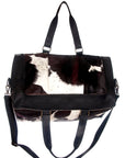 American Darling ADBG474BRWBK Duffel Hair On Genuine Leather Women Bag Western Handbag Purse