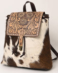 ADBGZ102TAW American Darling Hand Tooled Hair On Genuine Leather Women Bag Western Handbag Purse
