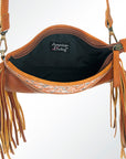 American Darling Small Crossbody Hand Tooled Hair On Genuine Leather Women Bag Western Handbag Purse