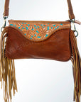 American Darling Small Crossbody Hand Tooled Hair On Genuine Leather Women Bag Western Handbag Purse