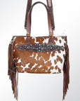 American Darling ADBGI103B Tote Hand Tooled Hair On Genuine Leather Women Bag Western Handbag Purse