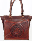 American Darling ADBGI114 Tote Hand Tooled Genuine Leather Women Bag Western Handbag Purse